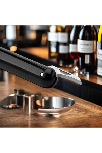 AB Luxury Concept Air pressure corkscrew, manual, with stainless steel needle, attached foil cutter, black
