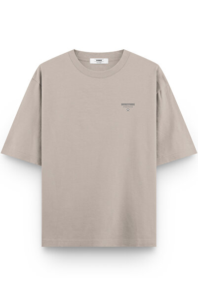 Overoz Μπλουζάκι Certified Member με τύπωμα Semi oversized Stone Color 1397