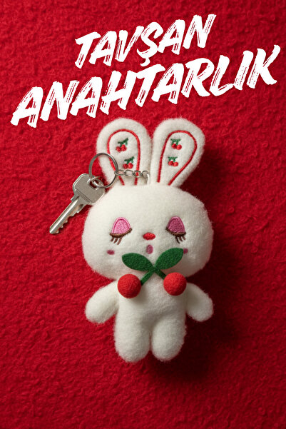 PlusOto Rabbit Keychain Home Car Office Luxury Keyring Bag Accessory Plush Keychain