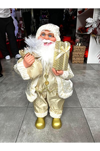 PARTİ SEPETİ Figurină decorativă de Crăciun, Cremă Aurie de Anul Nou, 62 cm, ...