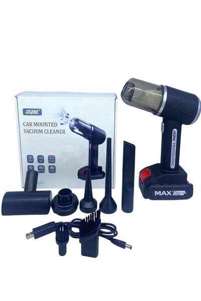 Kenko Süper Güçlü Şarjlı Bataryalı Araba Süpürgesi Kablosuz El Tipi Araç Temizleme Seti