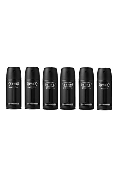 str8 Set 6x Original Anti-Perspirant Spray 150ml, Refreshing Fragrance, 48h Protection