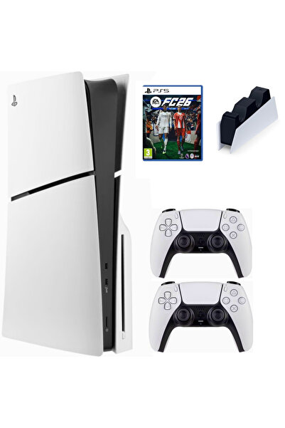 Sony Playstation 5 slim cd cfı-2116 EN YENİ versiyon 2025 model 2 Dualsense şarj istasyonu fc26