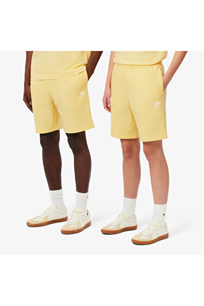 Lacoste Unisex Regular Fit Baskılı Sarı Şort