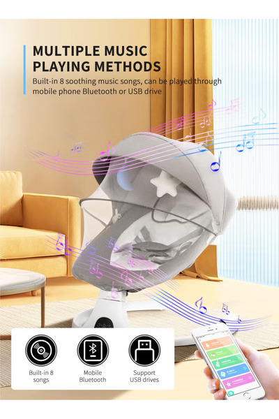 ULHYC كرسي هزاز كهربائي للأطفال مع جهاز تحكم عن بعد وبلوتوث