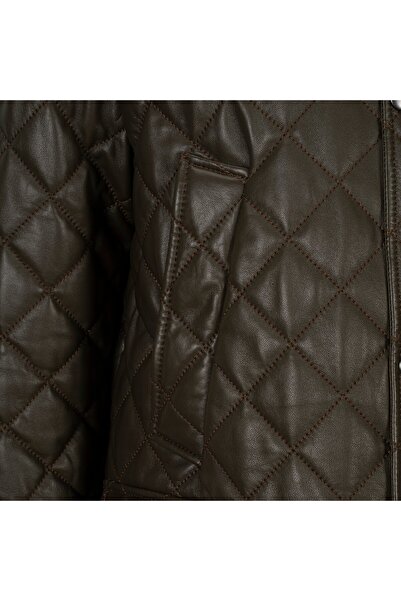 Desa Men's Dark Brown Quilted Leather Jacket