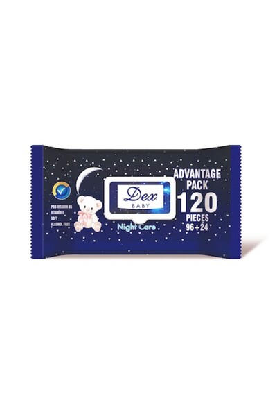 Dex Pachet 3 x Șervețele umede de noapte pentru bebeluși 120 buc