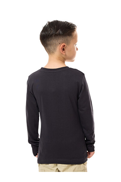 Victor and Jane By Styli Boys Charcoal Graphic Print T-Shirt