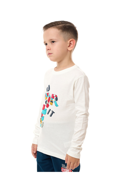 Victor and Jane By Styli Boys Off White Long Sleeve T-Shirt