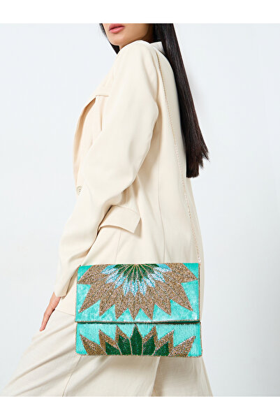 Styli Embellished Beaded Clutch