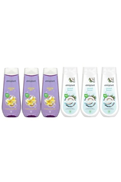 ELMIPLANT Personal Care Set - 6 Pieces (3x 400ml Calming Spa, 3x 750ml Coconut Breeze)