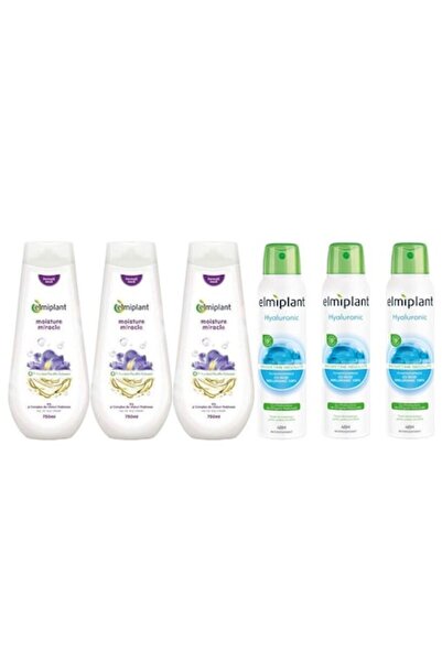 ELMIPLANT Set de îngrijire personală - 6 componente: 3 x 750 ml Cremă de duș ...