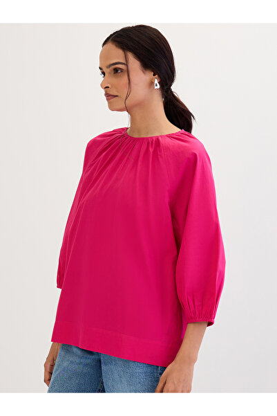 Femmella By Styli Pink Poplin Back Tie-Up Top