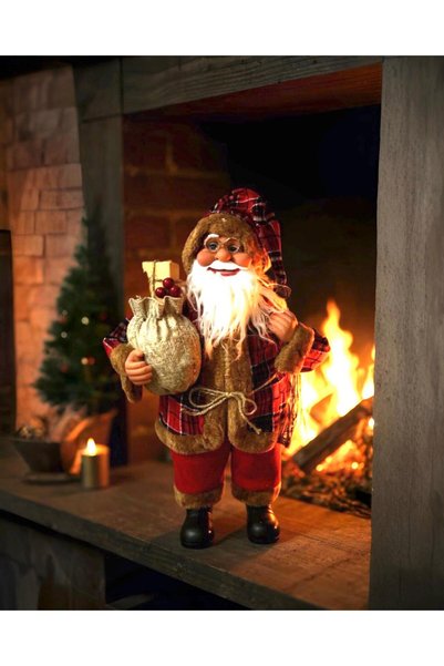 PARTİ SEPETİ Yılbaşı Kırmızı Noel Baba Figür Biblo 62 cm