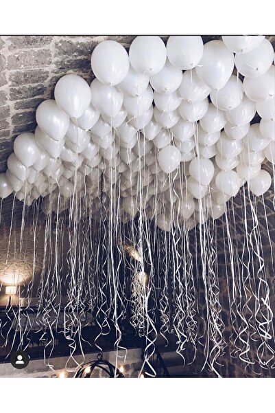 Partini Renklendir Helyum Gazı Uyumlu Lateks 12 İnç Beyaz Balon 25’Li