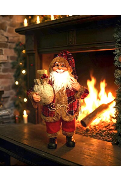PARTİ SEPETİ Yılbaşı Kırmızı Noel Baba Figür Biblo 62 cm