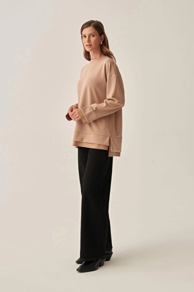 ALLDAY Vizon-Yumuşak Dokulu Deri Garnili Tunik