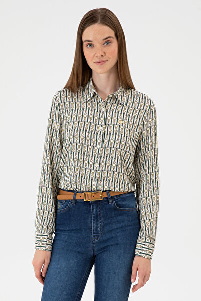 U.S. Polo Assn. Kadın Beyaz Uzun Kollu Gömlek 50316381-VR256