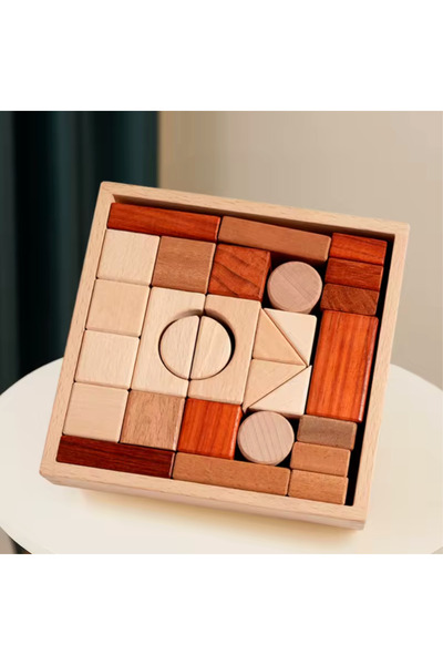 OEM Educational Wooden Construction Blocks (Montessori), Multicolor