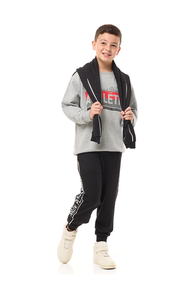 Victor and Jane By Styli Teens Grey Graphic Print Sweatshirt