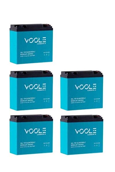 VOOLE 12V 24AH JEl Akü 5'li Set Elektrikli Bisiklet Aküsü 60v olan modeller için