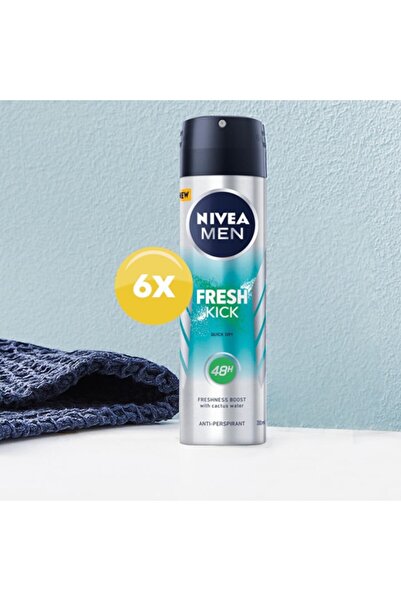 Nivea Men Pack: Fresh Kick Spray Deodorant, 150 ml x 6 pieces