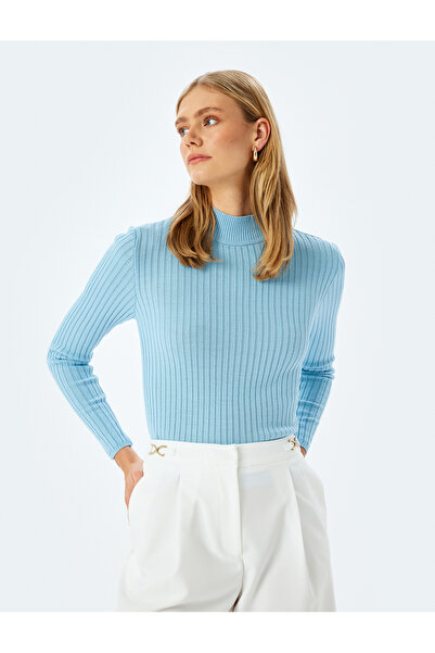 Koton Stand Collar Slim Fit Long Sleeve Basic Knitwear Sweater