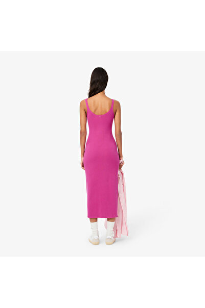 Lacoste Kadın Kolsuz V Yaka Pembe Elbise