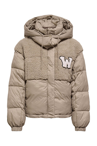 ONLY Onlagnes Life Teddy Mix Puffer Detachable Hooded Plush Coat