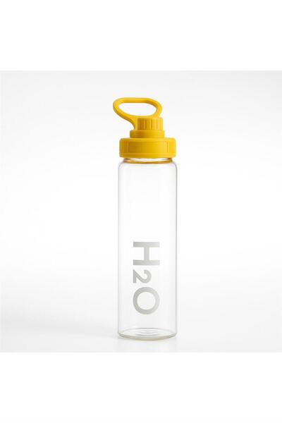 Fhilli H2O 1000 ml Borosilicate Glass Flask Colorful Lid Tritan Water Bottle Bpa Free - 6 Color Options