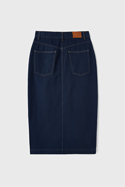 Naramaxx Önü Düğmeli Midi Boy Lacivert Etek