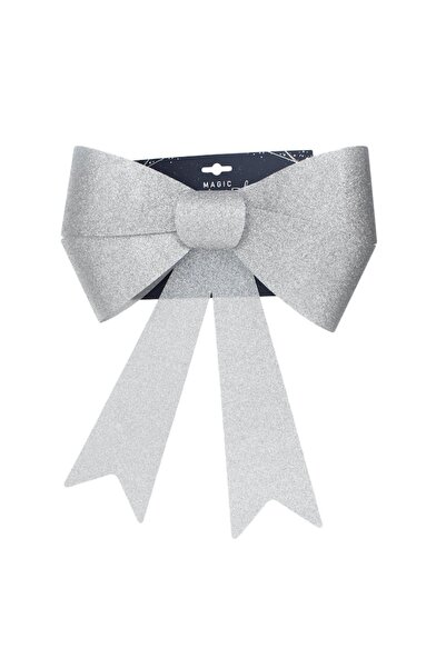OEM Christmas Decorative Bow Glitter, Silver, 38cm