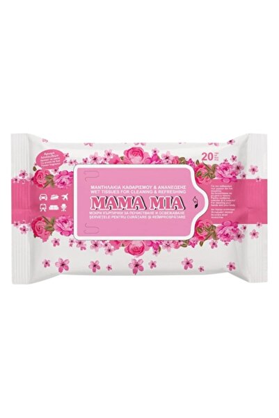 OEM Șervețele umede Mama Mia cu parfum de flori - 20 buc