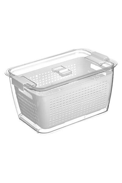 OEM Food container with basket & transparent lid 28.5x17.8x14.7 cm - 4.5 L