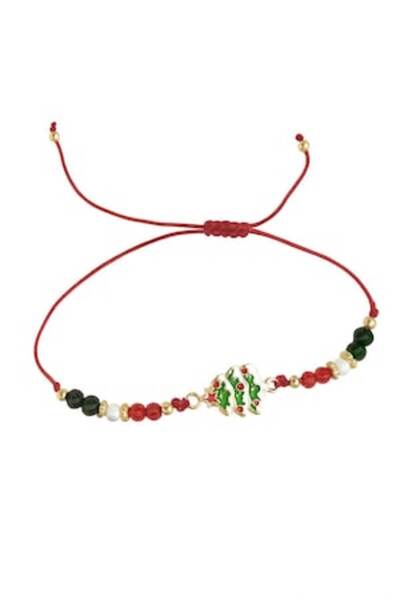 OEM Christmas-themed Bracelet with Adjustable Cord, Red