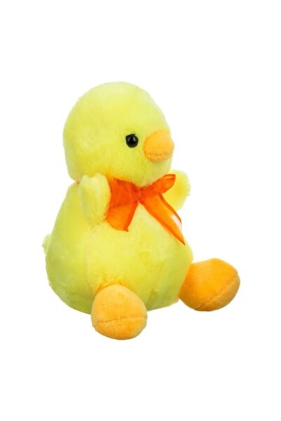 OEM Yellow Sitting Chick Plush with Orange Bow 20cm