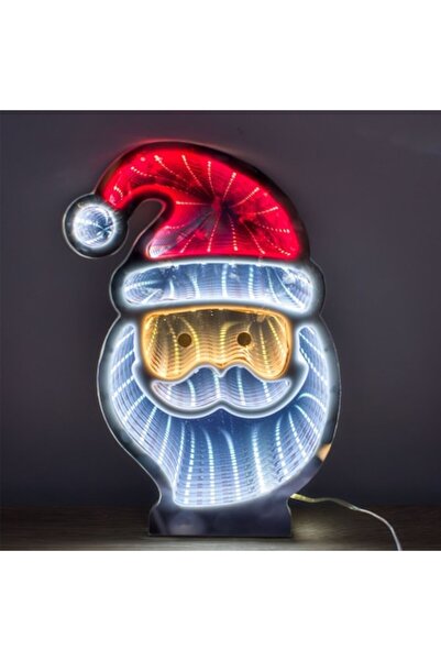 OEM Lampă oglindă Moș Crăciun cu efect infinit și LED 16,5x24cm