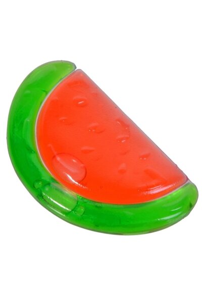 OEM Jucărie de dentiție din silicon, felie de pepene verde umplută cu apă, Ro...