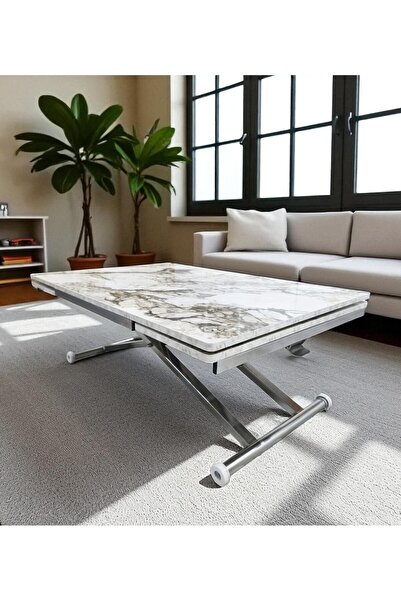 SEHPAM AKILLI Yan Baştan Açılır Akıllı Yemek Masası Oval Mdf Tabla Alt Mekanizma Demir