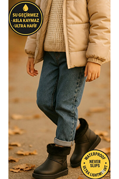 DAD WOLF Παιδικές χειμερινές μπότες βροχής για χιόνι– Αδιάβροχες, με βελούδινη επένδυση, EVA W10290-225 Μοντέλο Tokio Borreguito