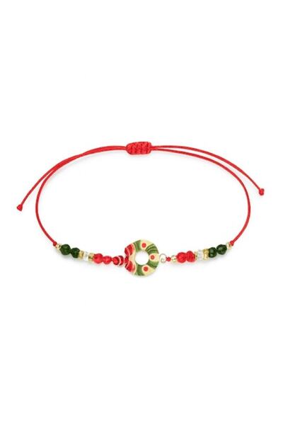 OEM Christmas-themed Bracelet with Adjustable Cord, Red
