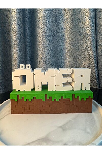 ACK 3D İsme Özel Minecraft Blok Dekor 4 -5 Harf