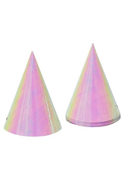 OEM Σετ 6 καπέλων για πάρτι γενεθλίων, πολύχρωμα, 16 εκ., με λάστιχο