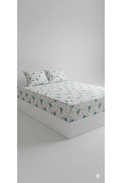 SURGUN ÇEYİZ طقم ملاءات سرير مزدوجة منقوشة مع مطاط (قطعتان مع أغطية وسائد 50×...