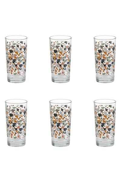 OEM Transparent Glass "Mosaic" Water Glasses 250ml - 6pcs