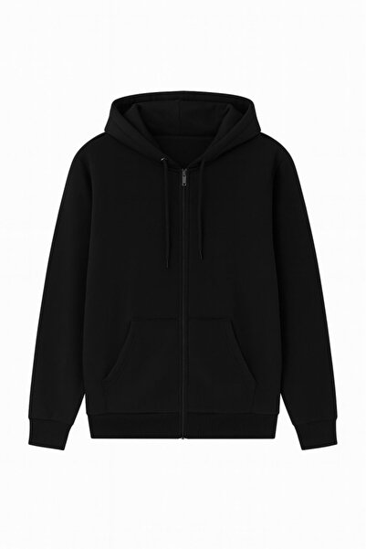 CGA Ανδρικό φούτερ με φερμουάρ Μαύρο φούτερ με φερμουάρ