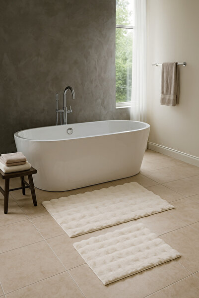 GOBLETTE HOME Bubble Bath Mat Set (2 Pieces) - Ultra Soft Velvet Touch (60X10...