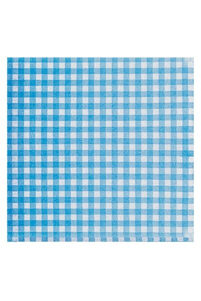 MYONNA IT & E- COMMERCE Colored Table Napkins, White-Blue Check, 33x33 cm, Set of 40