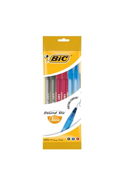 SHOPIENS Pixuri cu bilă rotunde BIC, multicolore, vârf de 1,0 mm, 6 buc.