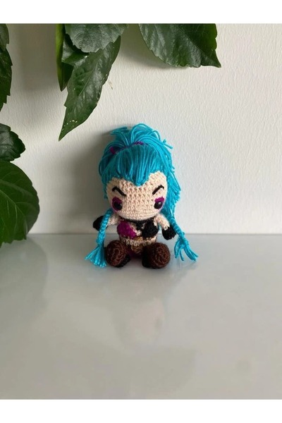 SLECrochet El Yapımı League of Legends JINX Amigurumi Oyuncak – Karakter Figü...
